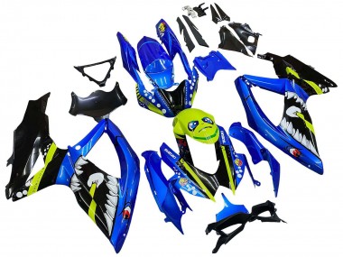2008-2010 Suzuki GSXR 600 / GSXR 750 Motorcycle Fairings - Blue Fluorescent Green Shark Australia