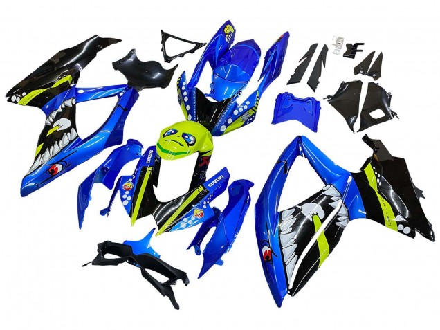 2008-2010 Suzuki GSXR 600 / GSXR 750 Motorcycle Fairings - Blue Fluorescent Green Shark Australia