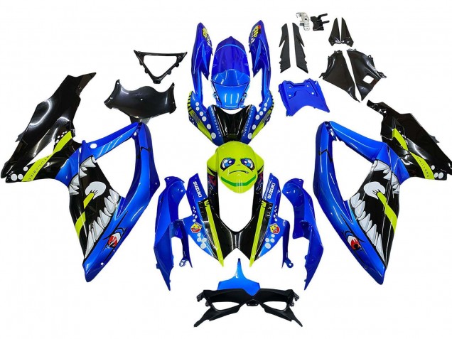 2008-2010 Suzuki GSXR 600 / GSXR 750 Motorcycle Fairings - Blue Fluorescent Green Shark Australia