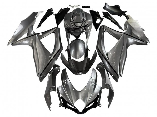 2008-2010 Suzuki GSXR 600 / GSXR 750 Motorcycle Fairings - Matte Grey Black Australia