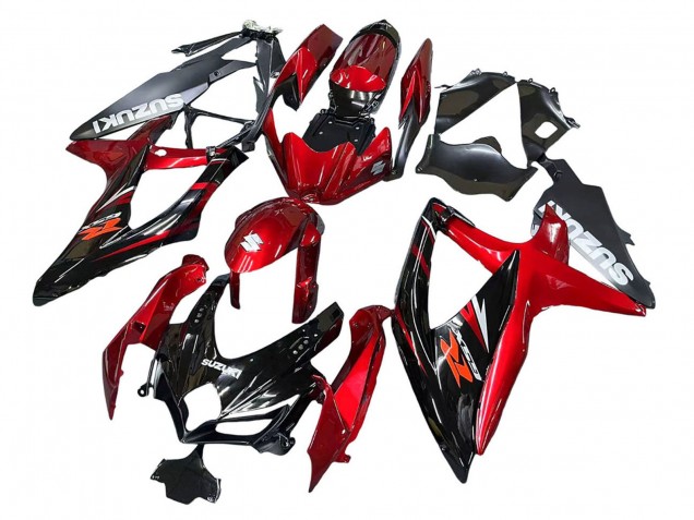 2008-2010 Suzuki GSXR 600 / GSXR 750 Motorcycle Fairings - Red Glossy Black Australia