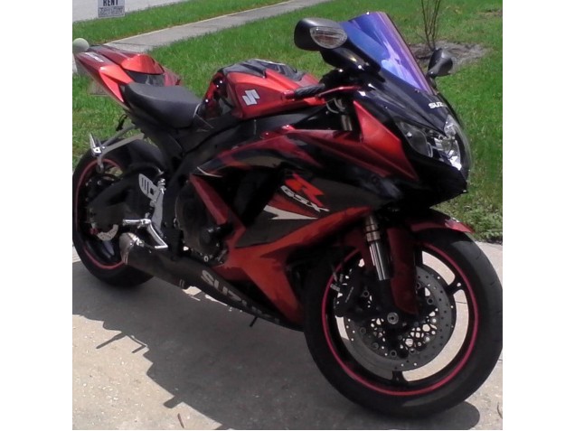 2008-2010 Suzuki GSXR 600 / GSXR 750 Motorcycle Fairings - Red Glossy Black Australia