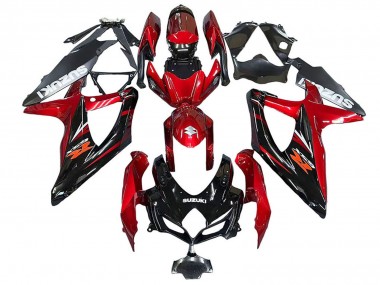 2008-2010 Suzuki GSXR 600 / GSXR 750 Motorcycle Fairings - Red Glossy Black Australia