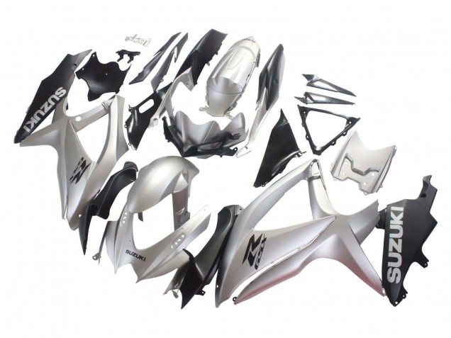 2008-2010 Suzuki GSXR 600 / GSXR 750 Motorcycle Fairings - Silver Matte Black Australia