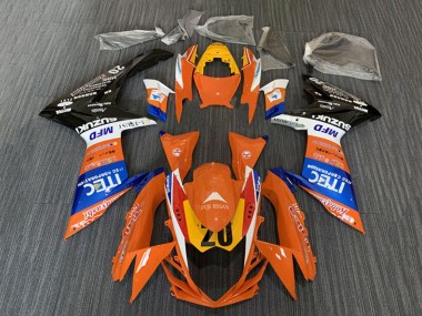 2008-2010 Suzuki GSXR 600 / GSXR 750 Motorcycle Fairings - Orange Blue White Black ITEC Australia