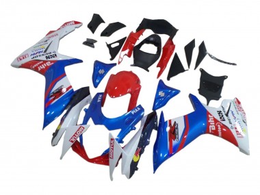 2008-2010 Suzuki GSXR 600 / GSXR 750 Motorcycle Fairings - White Red Blue Australia