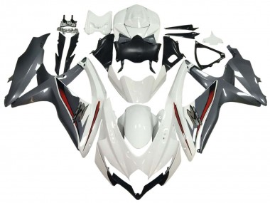 2008-2010 Suzuki GSXR 600 / GSXR 750 Motorcycle Fairings - White Grey Red Australia