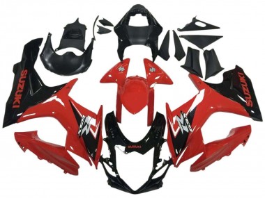 2011-2024 Suzuki GSXR 600 / GSXR 750 Motorcycle Fairing - Red Glossy Black Australia