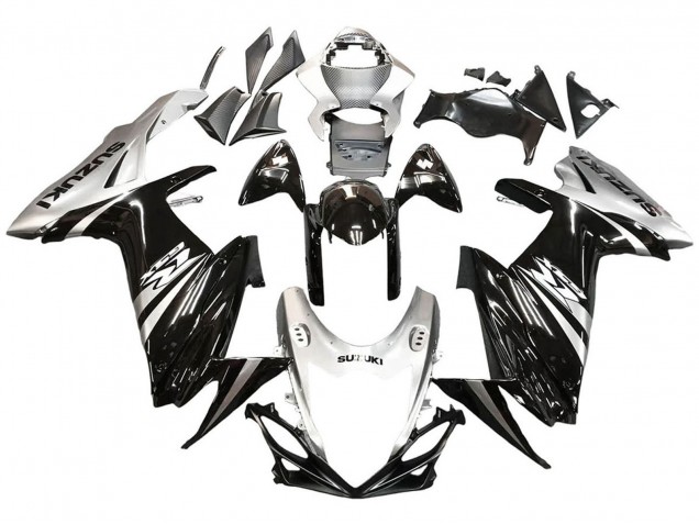 2011-2024 Suzuki GSXR 600 / GSXR 750 Motorcycle Fairing - Glossy Black Silver Australia