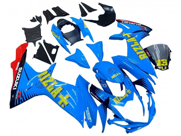 2011-2024 Suzuki GSXR 600 / GSXR 750 Motorcycle Fairings - Blue Gold Red Black Rizla Australia