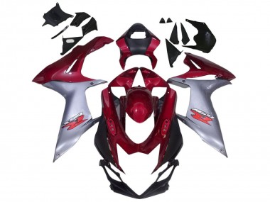 2011-2024 Suzuki GSXR 600 / GSXR 750 Motorcycle Fairings - Red Silver Australia