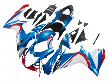 2011-2024 Suzuki GSXR 600 / GSXR 750 Motorcycle Fairings - Blue White Red Australia