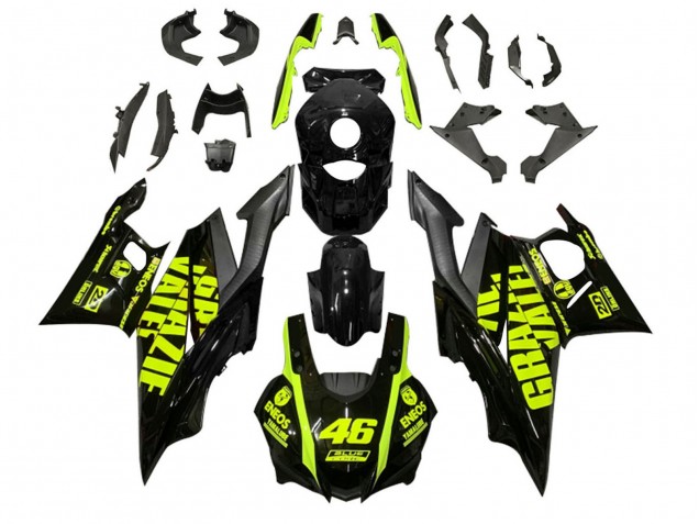 2022-2024 Yamaha YZF R3/R25 Motorcycle Fairings - Black Green ENEOS 46 Australia