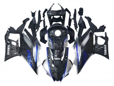 2022-2024 Yamaha YZF R3/R25 Motorcycle Fairings - Marble Black Silver Blue Forged Carbon Fiber Style Australia
