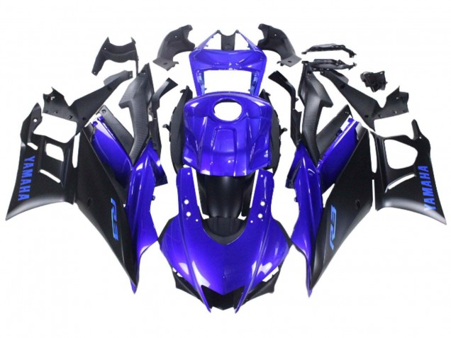 2022-2024 Yamaha YZF R3/R25 Motorcycle Fairing - Blue Matte Black Australia