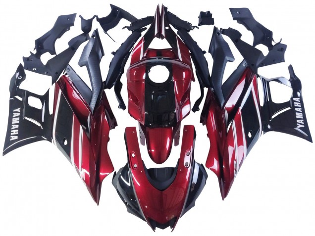 2022-2024 Yamaha YZF R3/R25 Motorcycle Fairing - Red White Glossy Black Australia