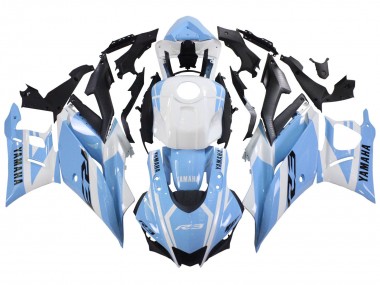 2022-2024 Yamaha YZF R3/R25 Motorcycle Fairings - White Light Blue Australia