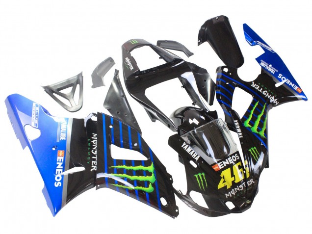 2000-2001 Yamaha YZF 1000 R1 Motorcycle Fairings - Blue Black Green Monster Yamalube ENEOS 46 Australia