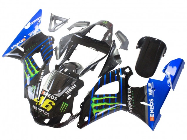 2000-2001 Yamaha YZF 1000 R1 Motorcycle Fairings - Blue Black Green Monster Yamalube ENEOS 46 Australia