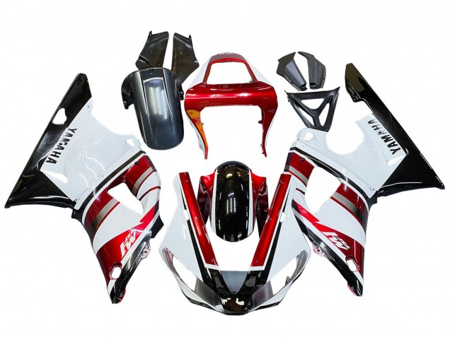 2000-2001 Yamaha YZF 1000 R1 Motorcycle Fairing - Red White Glossy Black Australia
