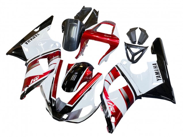 2000-2001 Yamaha YZF 1000 R1 Motorcycle Fairing - Red White Glossy Black Australia