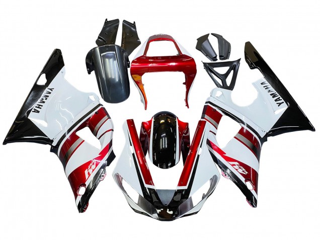 2000-2001 Yamaha YZF 1000 R1 Motorcycle Fairing - Red White Glossy Black Australia