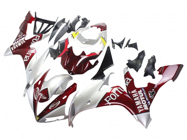 2004-2006 Yamaha YZF 1000 R1 Motorcycle Fairings - Silver Red Fortuna Motul Australia