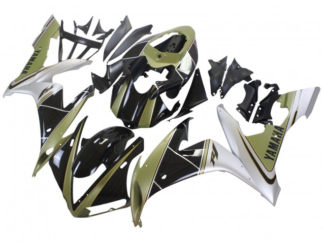 2004-2006 Yamaha YZF 1000 R1 Motorcycle Fairings - Light Gold White Glossy Black Australia