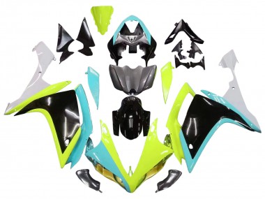 2007-2008 Yamaha YZF 1000 R1 Motorcycle Fairings - Light Blue Lime Green Black Australia
