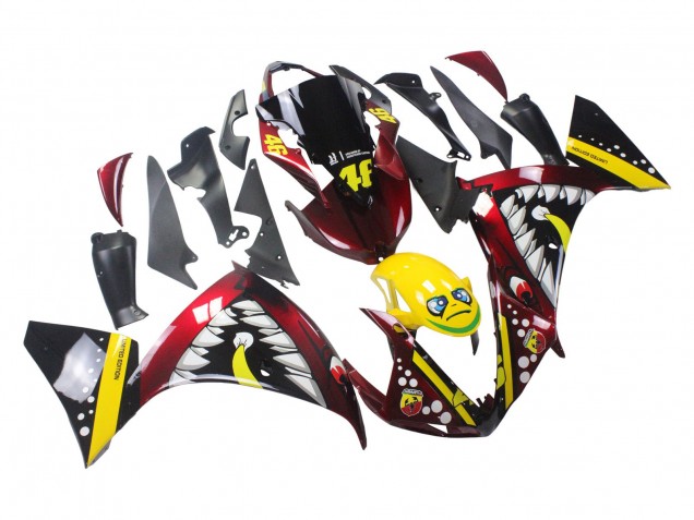 2009-2011 Yamaha YZF 1000 R1 Motorcycle Fairings - Red Yellow Black Shark 46 Australia