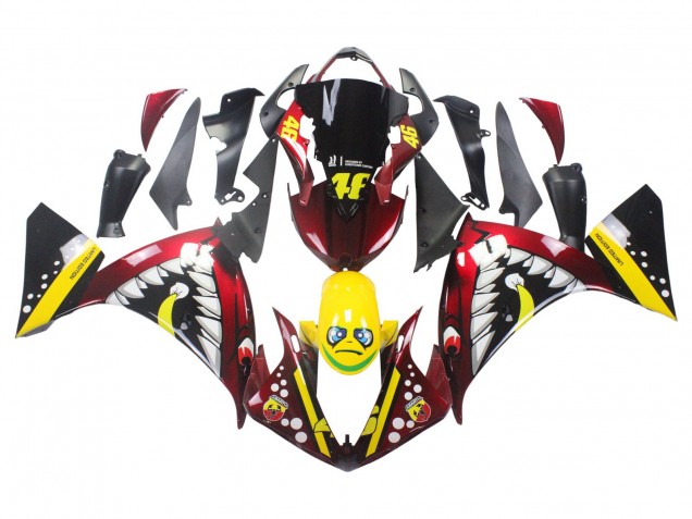2009-2011 Yamaha YZF 1000 R1 Motorcycle Fairings - Red Yellow Black Shark 46 Australia