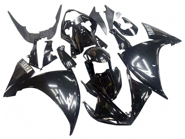 2009-2011 Yamaha YZF 1000 R1 Motorcycle Fairings - Glossy Black White Decal Australia