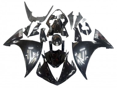 2009-2011 Yamaha YZF 1000 R1 Motorcycle Fairings - Glossy Black White Decal Australia