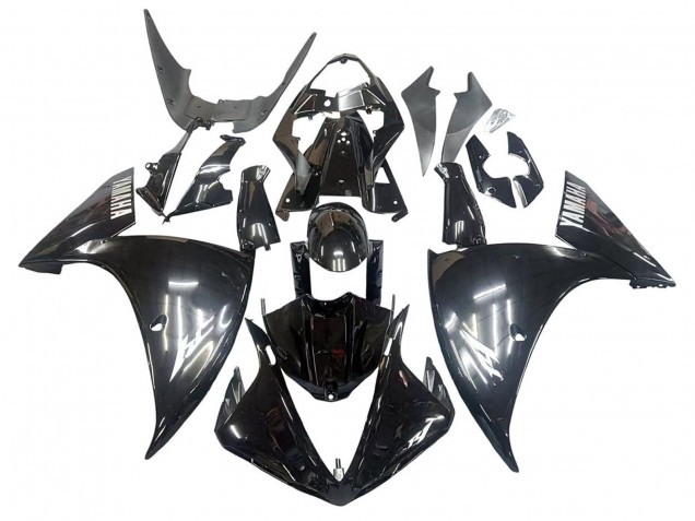 2009-2011 Yamaha YZF 1000 R1 Motorcycle Fairings - Glossy Black White Decal Australia