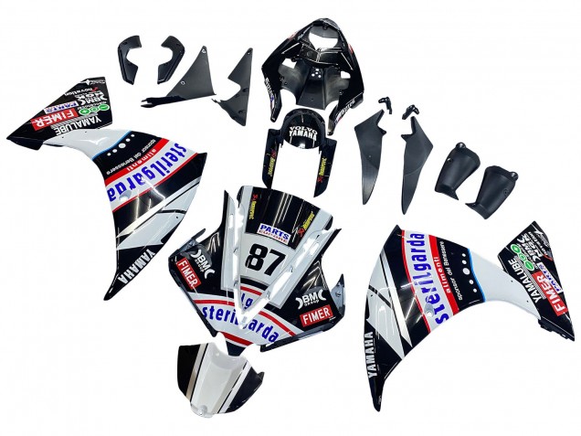 2012-2014 Yamaha YZF 1000 R1 Motorcycle Fairings - Glossy Black White Red Fimer Yamalube Sterilgarda 87 Australia