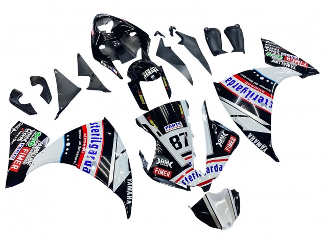 2012-2014 Yamaha YZF 1000 R1 Motorcycle Fairings - Glossy Black White Red Fimer Yamalube Sterilgarda 87 Australia