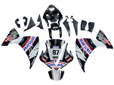 2012-2014 Yamaha YZF 1000 R1 Motorcycle Fairings - Glossy Black White Red Fimer Yamalube Sterilgarda 87 Australia
