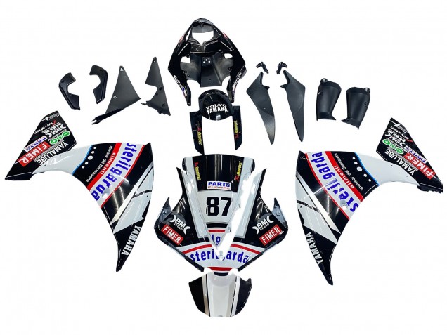 2012-2014 Yamaha YZF 1000 R1 Motorcycle Fairings - Glossy Black White Red Fimer Yamalube Sterilgarda 87 Australia