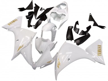2012-2014 Yamaha YZF 1000 R1 Motorcycle Fairings - White Gold Decals Australia