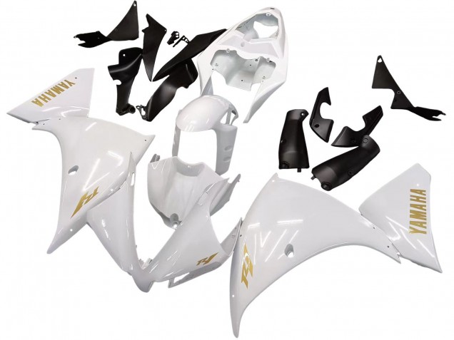 2012-2014 Yamaha YZF 1000 R1 Motorcycle Fairings - White Gold Decals Australia