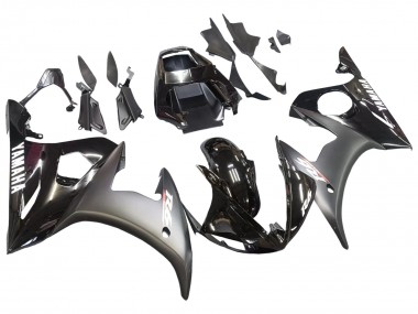 2006-2009 Yamaha YZF R6S Motorcycle Fairings - Glossy Black Matte Black White Decals Australia