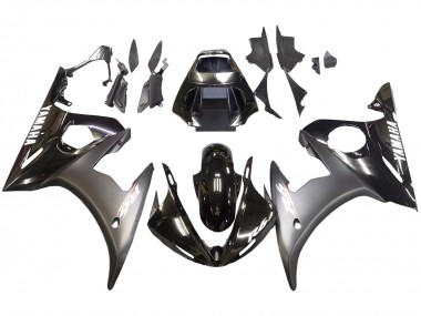 2006-2009 Yamaha YZF R6S Motorcycle Fairings - Glossy Black Matte Black White Decals Australia