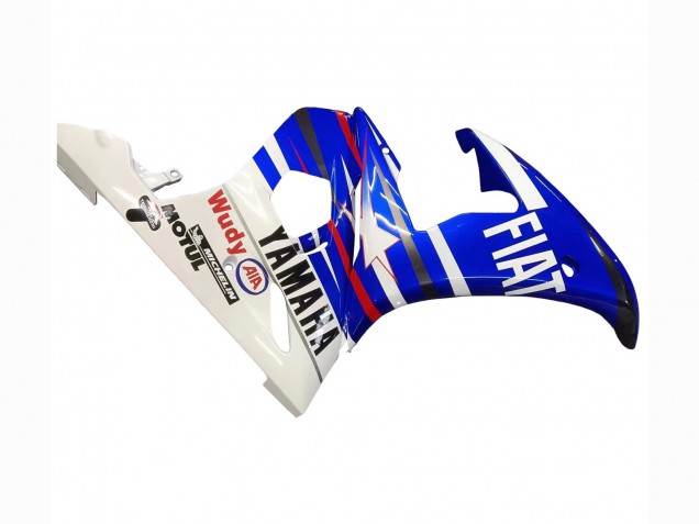 2003-2004 Yamaha YZF R6 Motorcycle Fairings - White Blue Fiat Motul Kastinee Australia