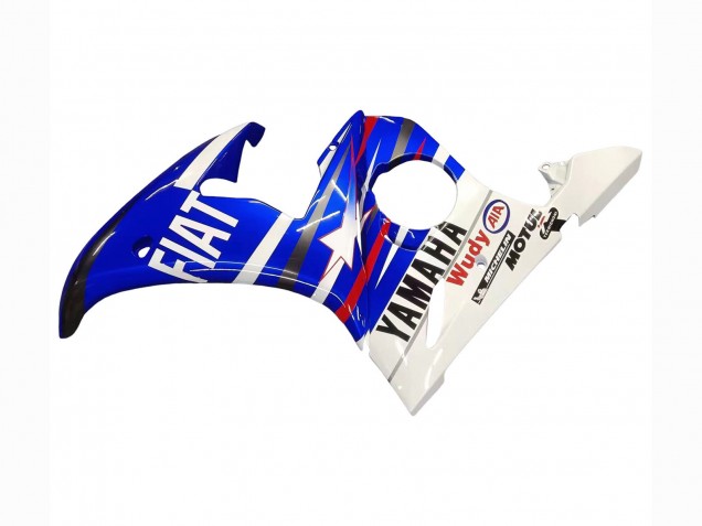 2003-2004 Yamaha YZF R6 Motorcycle Fairings - White Blue Fiat Motul Kastinee Australia
