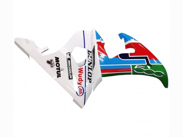 2006-2009 Yamaha YZF R6S Motorcycle Fairings - White Blue Green Red Kastinee Dunlop Motul Australia