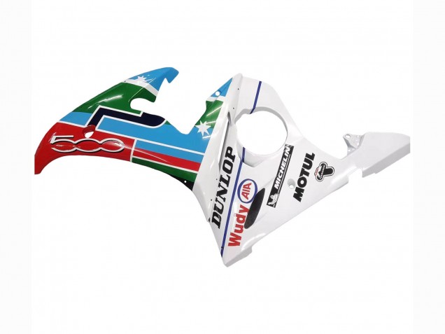 2006-2009 Yamaha YZF R6S Motorcycle Fairings - White Blue Green Red Kastinee Dunlop Motul Australia