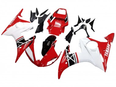 2006-2009 Yamaha YZF R6S Motorcycle Fairing - White Red Glossy Black Australia