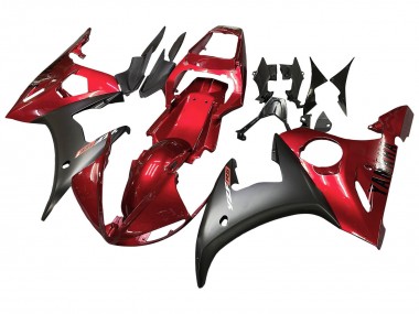 2006-2009 Yamaha YZF R6S Motorcycle Fairing Kits - Red Matte Black Australia