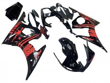 2006-2009 Yamaha YZF R6S Motorcycle Fairing - Glossy Black Red Australia