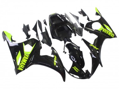 2006-2009 Yamaha YZF R6S Motorcycle Fairings - Glossy Black Neon Yellow Australia